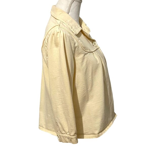 Vtg IZOD One Button Womens Jacket Blazer M Butter Yellow Easter Spring Preppy - Picture 4 of 5